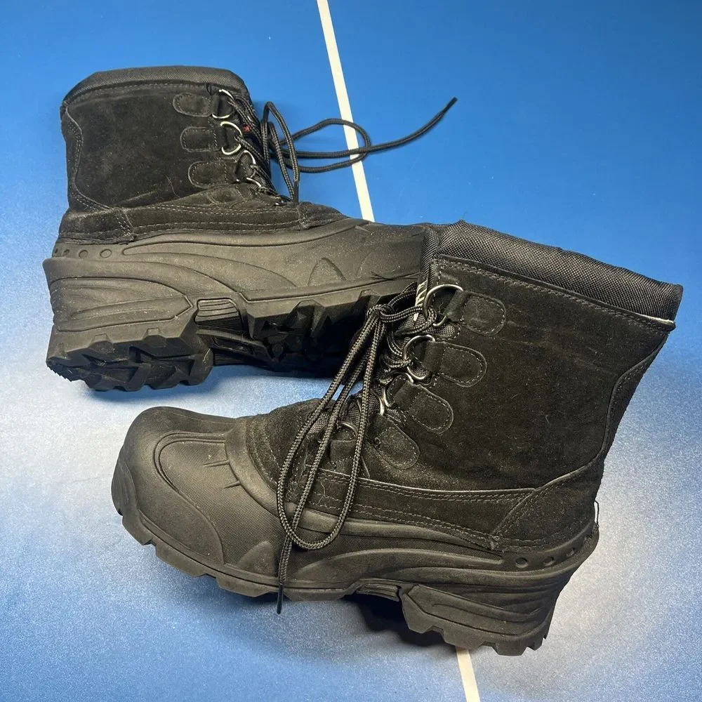 Itasca Cedar II 6542845 Men's 7 Snow Boot Black Leather‎ Round Toe Ankle Boots